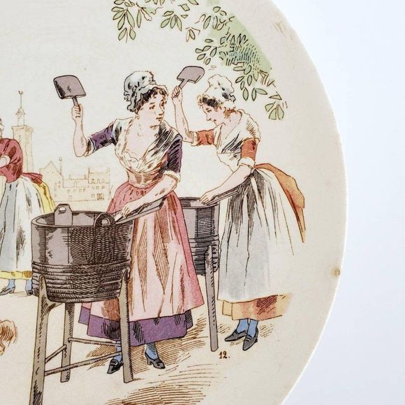 Very Rare Antique French Sarreguemines Plate - Picture 7 of 10